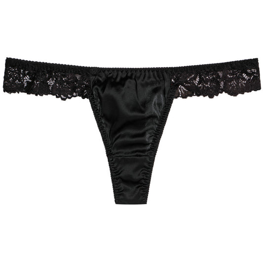 Lace and silk thong for women