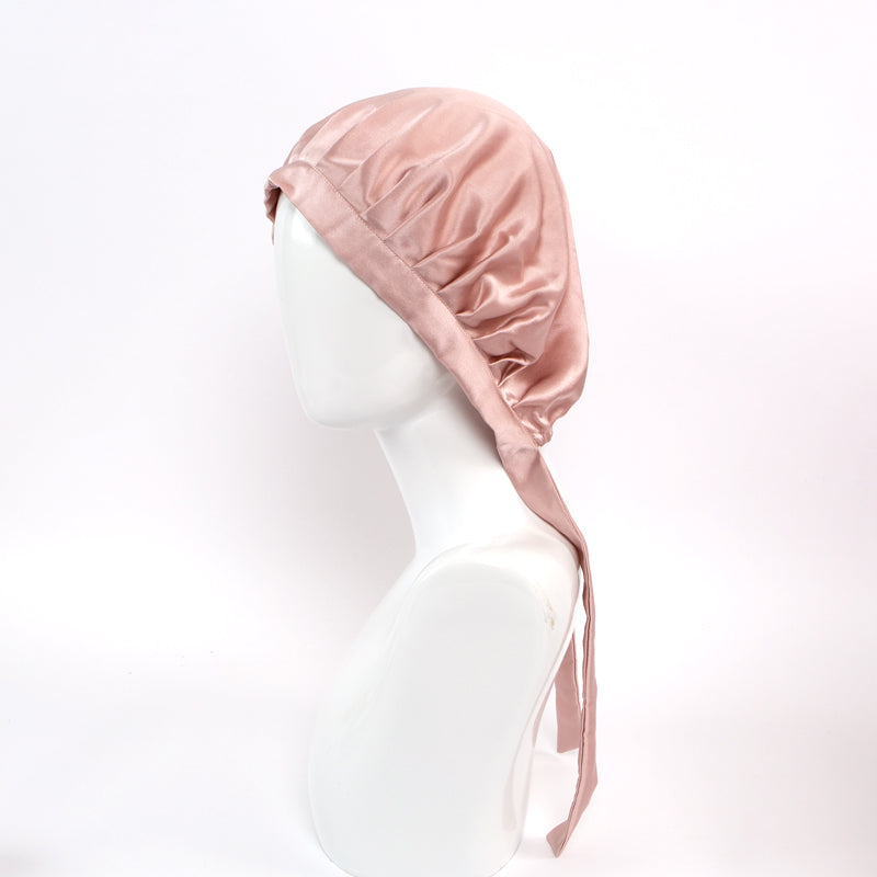 Sleeping cap 100% pure silk with elastic and ribbons