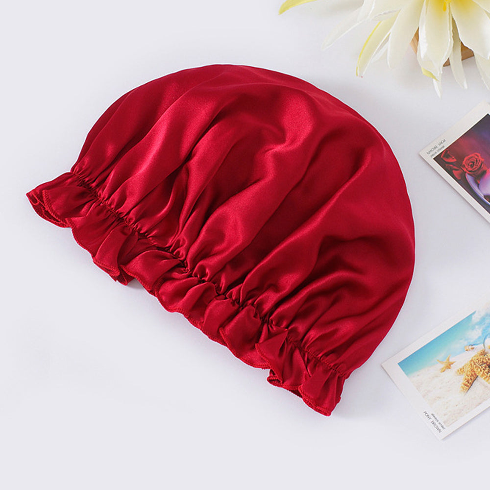 100% Pure Silk Elastic Sleep Cap