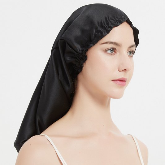 Silk bonnet for long, straight hair