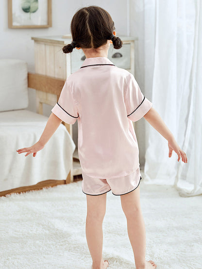 kort silke pyjamas for barn
