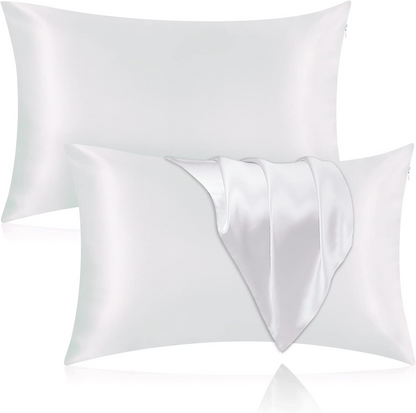 set of 2 silk pillowcases invisible zip 19 mommes