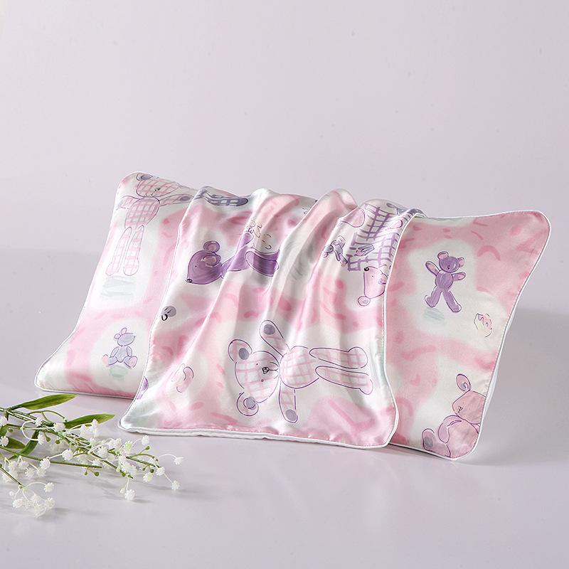 Printed silk baby pillowcase 30 x 50