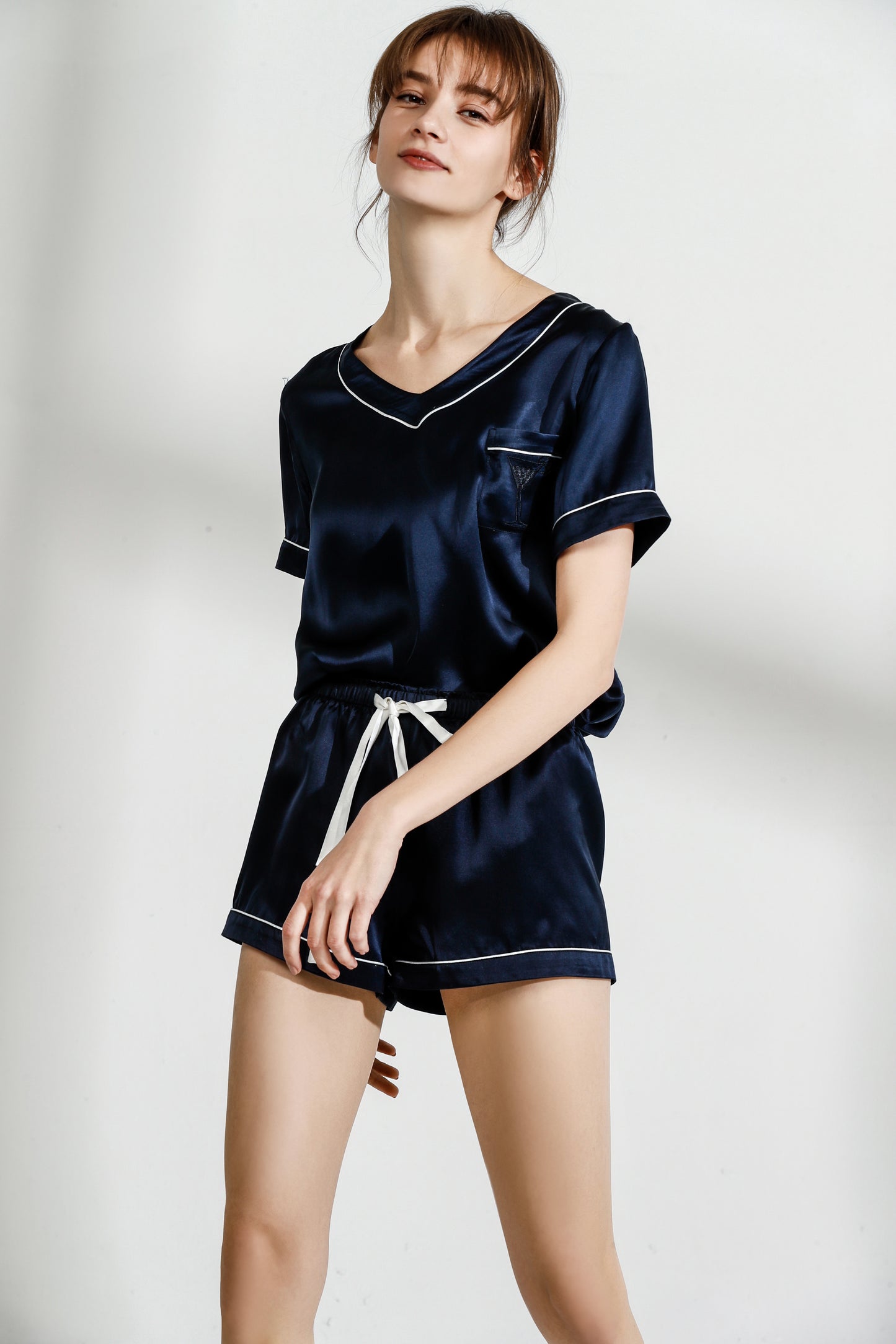 Women's short silk pajama set