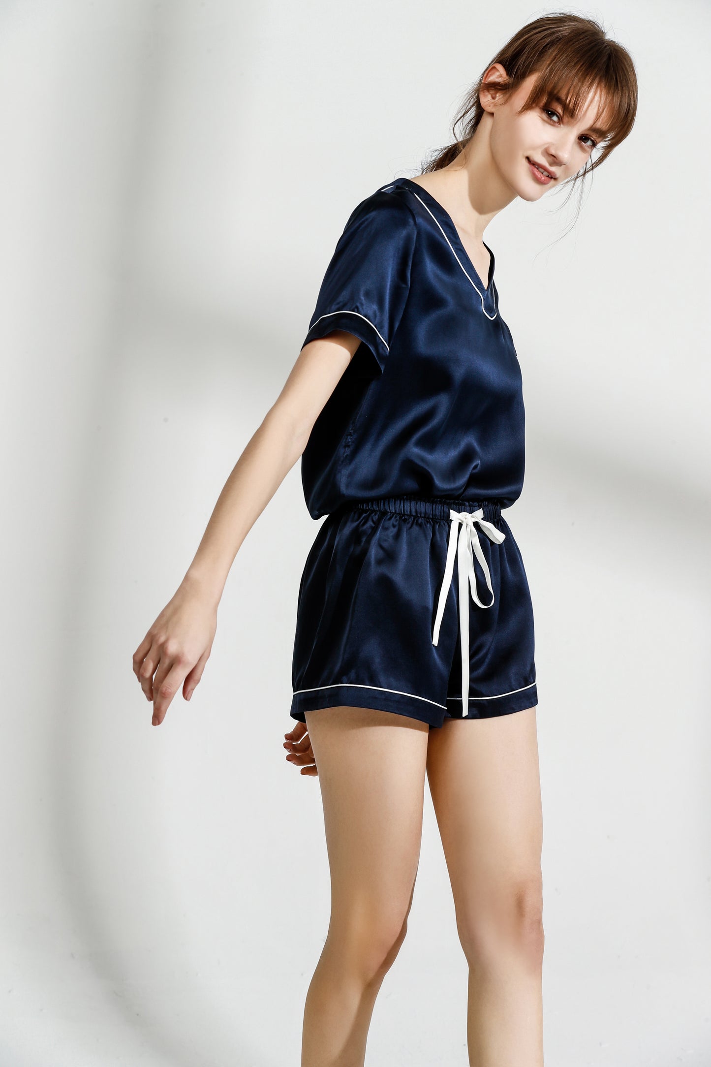 Women's short silk pajama set