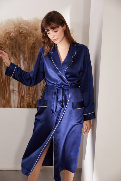 19/22 mommes women's mid-length silk dressing gown