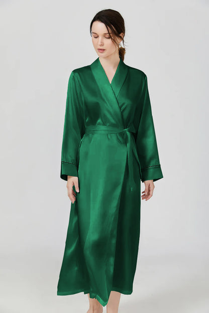 women's silk midi robe