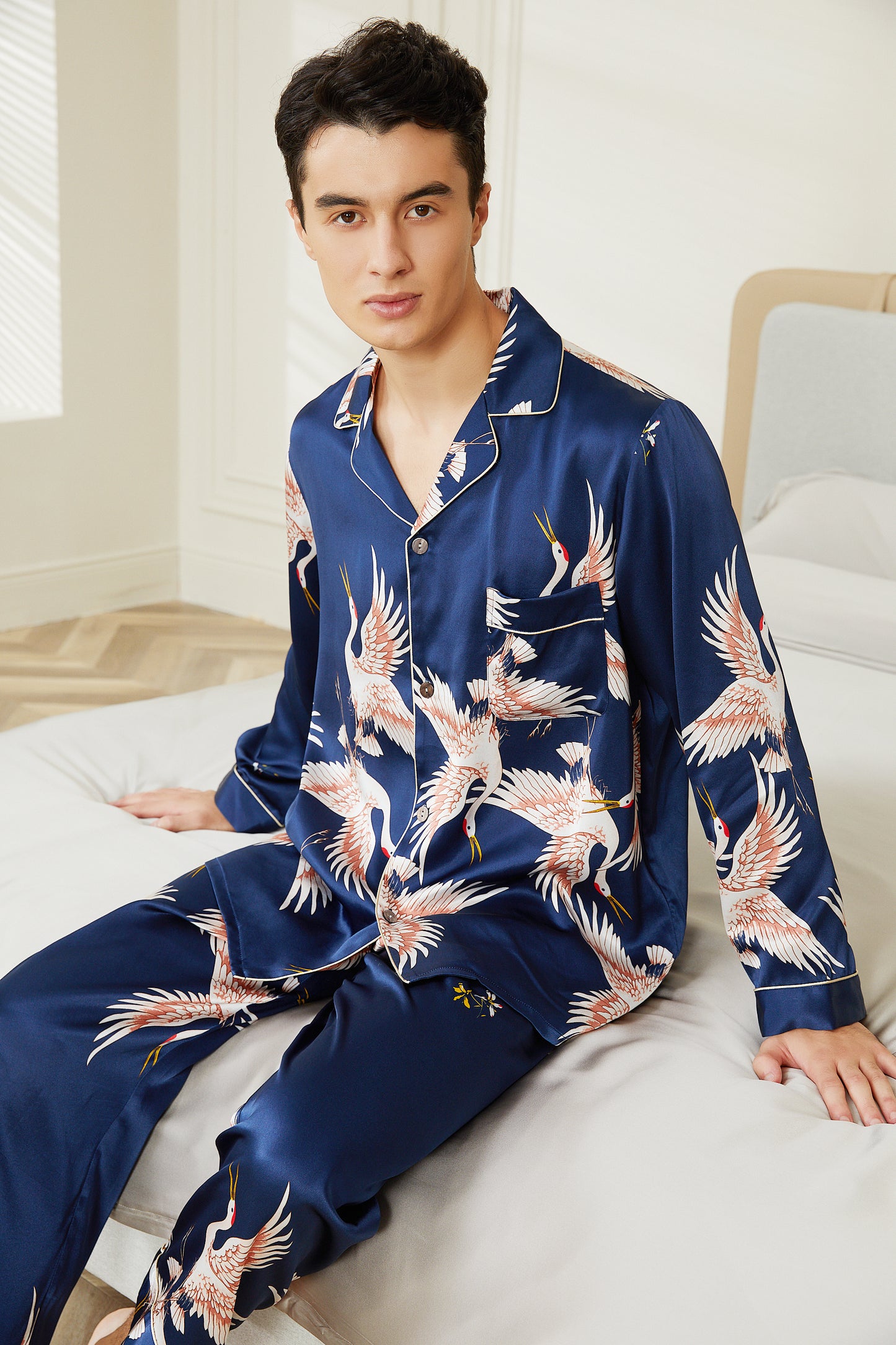  pyjama en soie homme luxe animaux imprimés