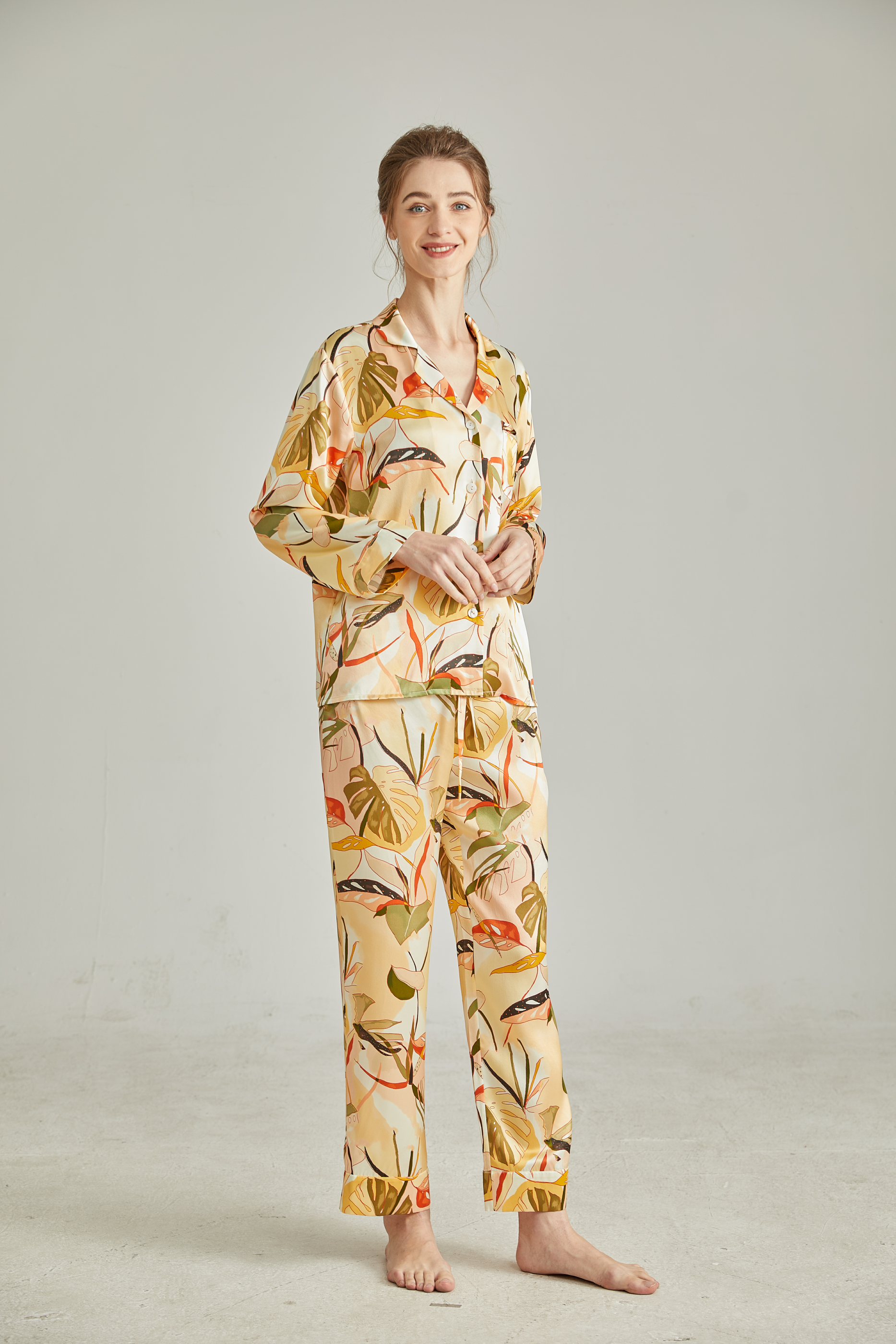 ensemble pyjama femme en soie imprimés