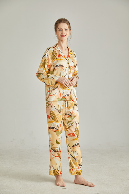 ensemble pyjama femme en soie imprimés
