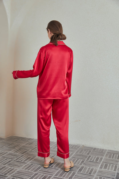 22 mommes pyjama soie femme manche longue
